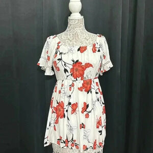 White Flower Print Top​